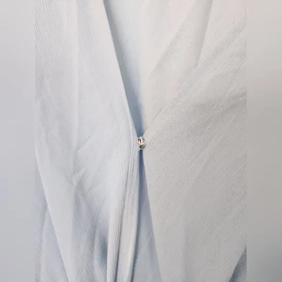 FASHION Women's midi dress, Size XL, Light blue, belt, NWT - Picture 3 of 5